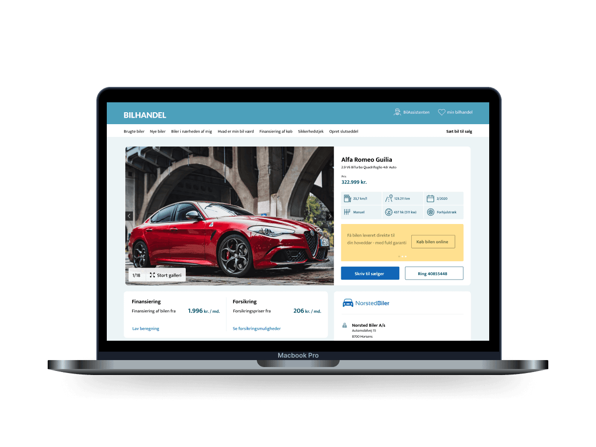 Bilhandel vehicle detail page
