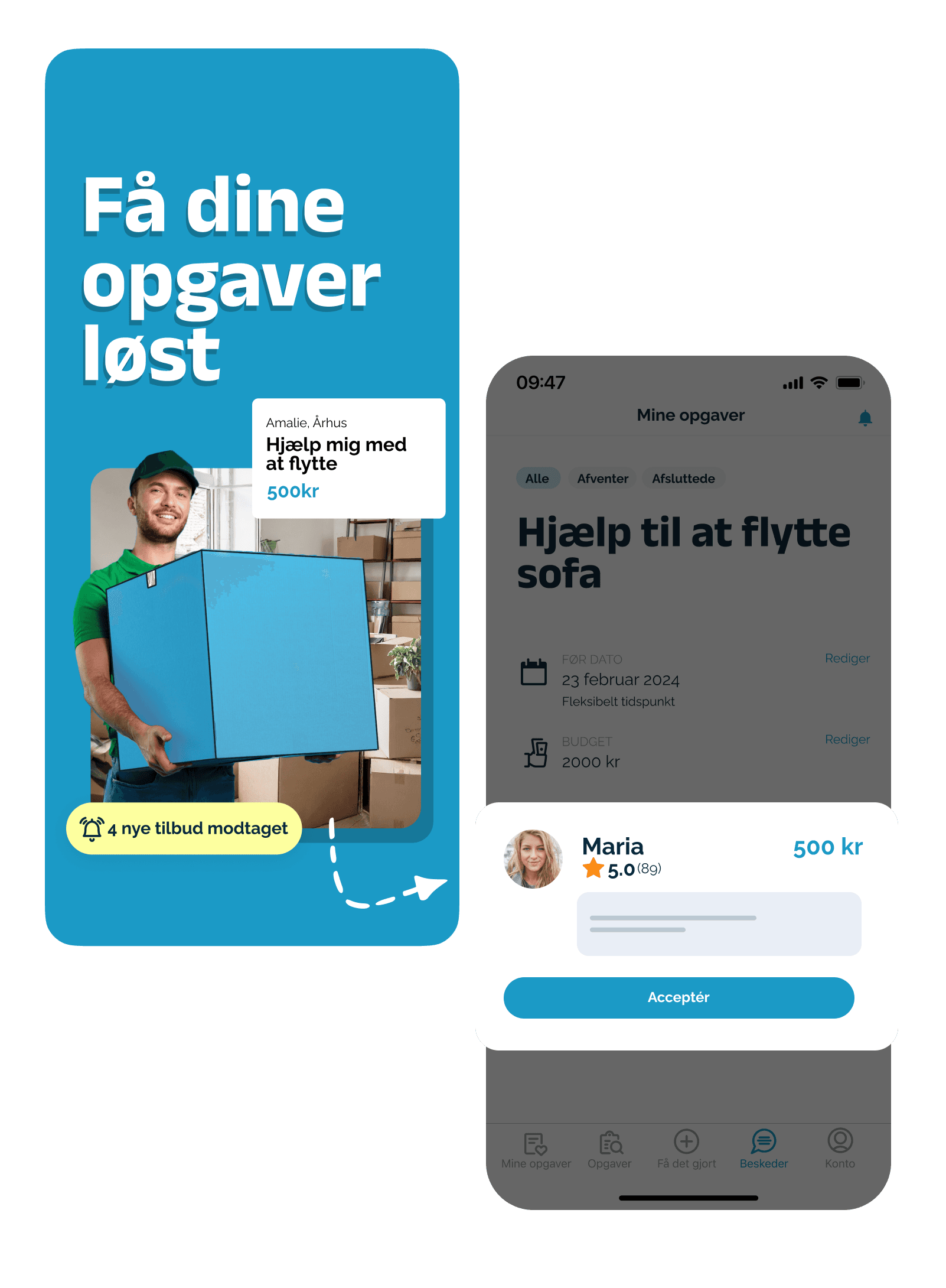 Handyhand iPhone app screens